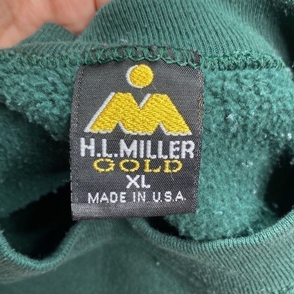 Vintage H.L. Miller Gold San Fransisco Green Crewneck Sweatshirt Size XL Grunge - Picture 3 of 7